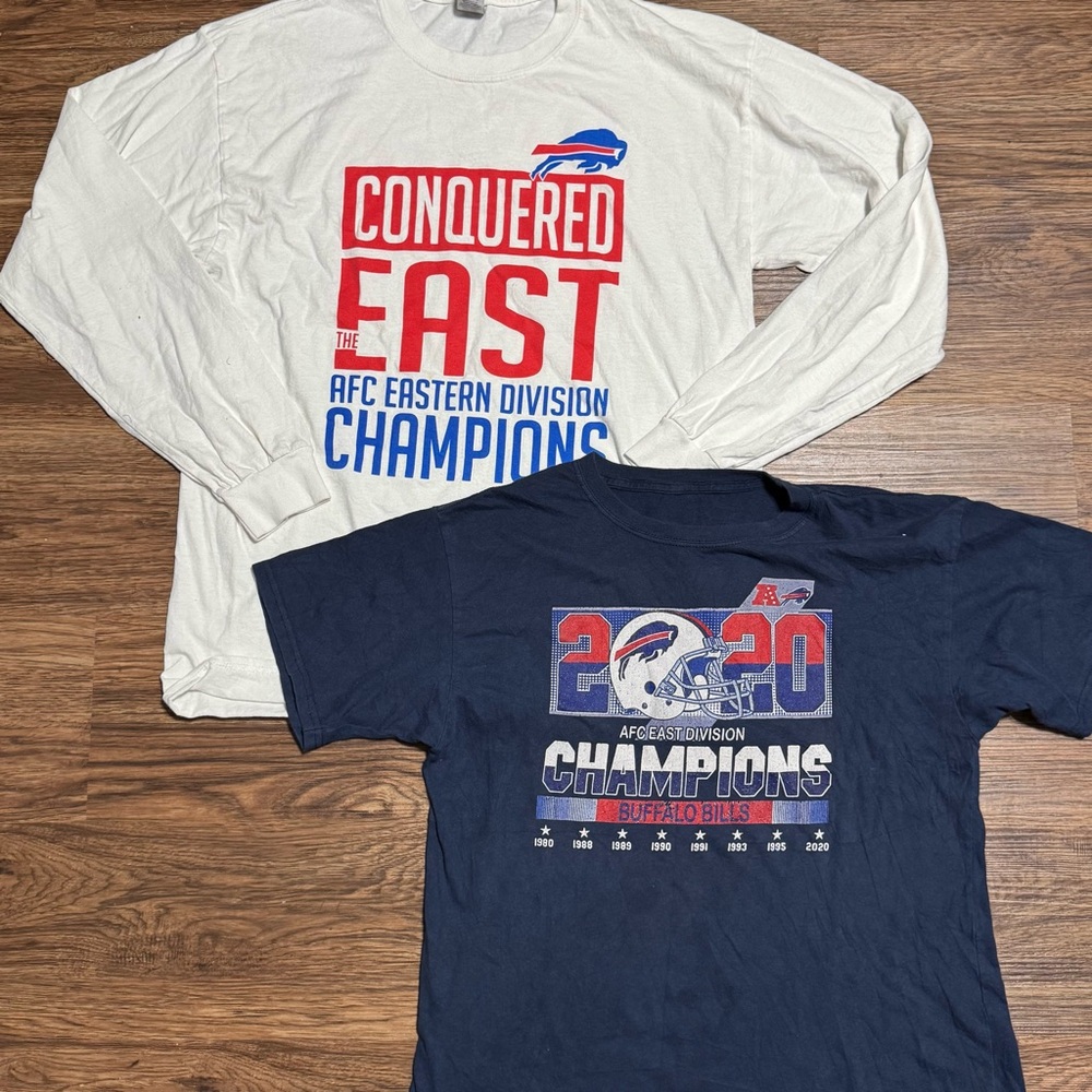 Buffalo Bills AFC East Champs 2 Shirt Bundle NFL Tee‎ & LS Football Gear